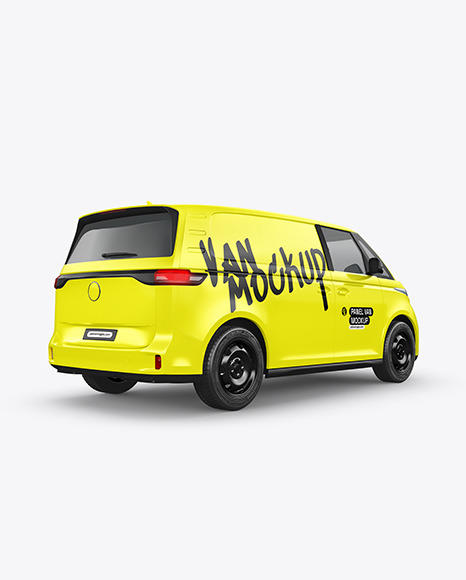 Electric Panel Van Mockup - Back Half Side View