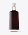 Clear Glass Black Rum Bottle Mockup