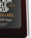 Clear Glass Black Rum Bottle Mockup