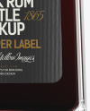 Clear Glass Black Rum Bottle Mockup