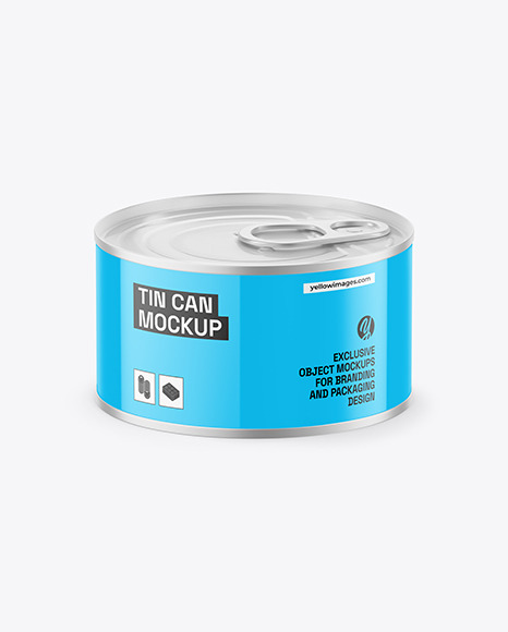 Glossy Tin Can Mockup