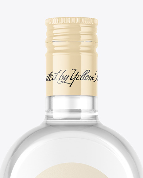 Clear Glass Vodka Bottle Mockup