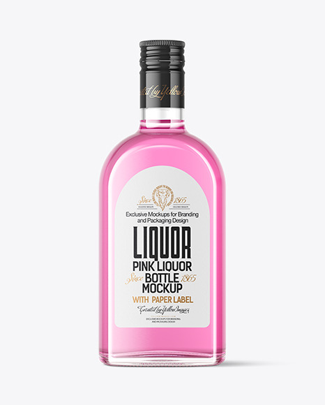 Clear Glass Liquor Bottle Mockup