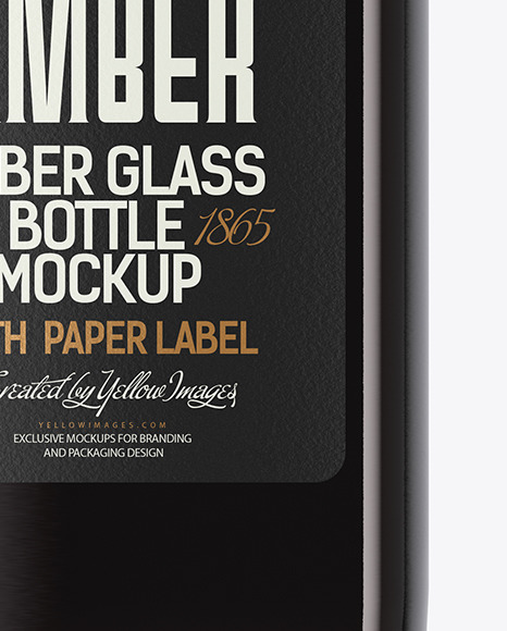 Amber Glass Bottle Mockup
