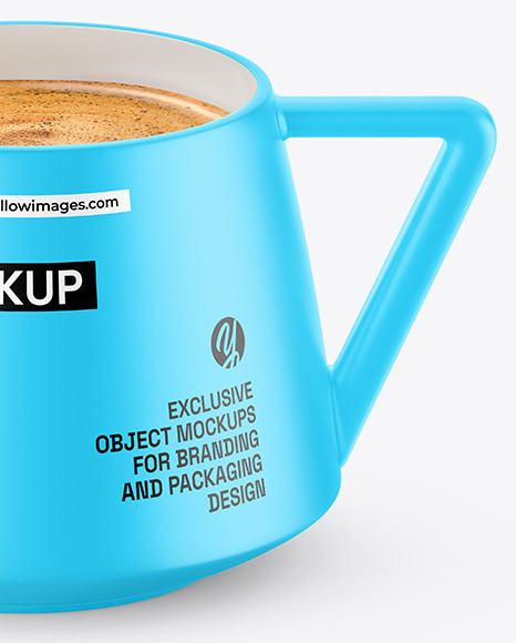 Matte Ceramic Cup with Coffee Mockup