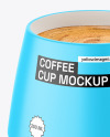 Matte Ceramic Cup with Coffee Mockup