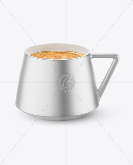 Metallized Cup with Coffee Mockup