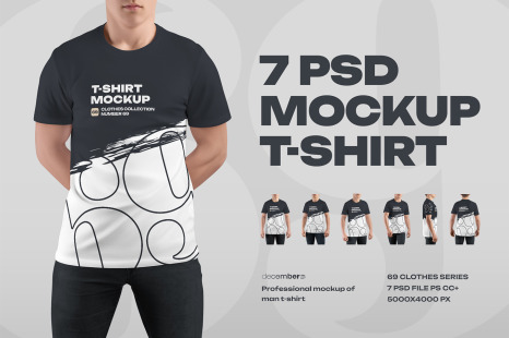 7 Mockups Man T-Shirt