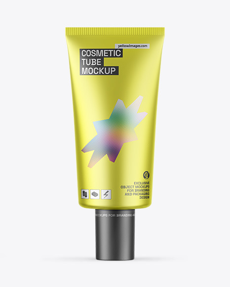 Matte Metallic Cosmetic Tube Mockup