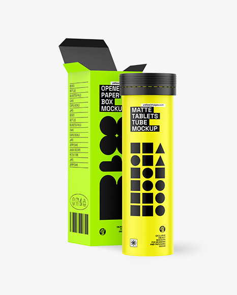 Opened Box With Effervescent Tablets Tube Mockup