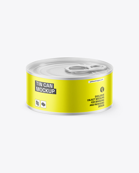 Matte Metallic Tin Can Mockup