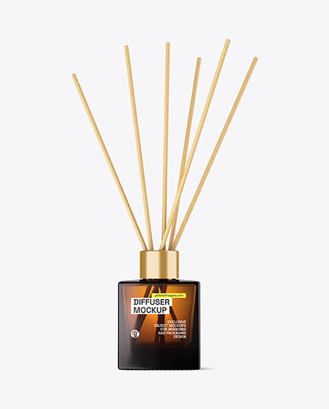 Amber Glass Diffuser Bottle Mockup