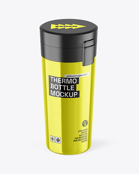 Metallic Thermo Bottle Mockup