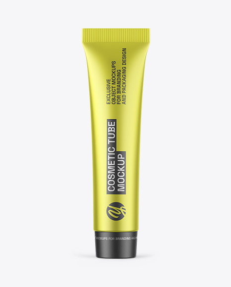 Matte Metallic Cosmetic Tube Mockup