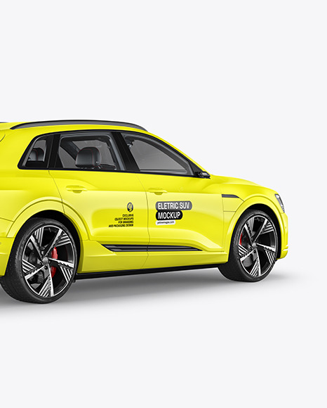 Electric Crossover SUV Mockup - Back Half Side View