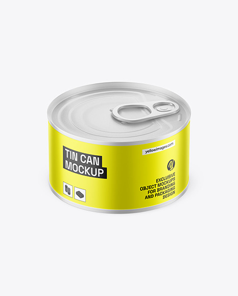Matte Metallic Tin Can Mockup