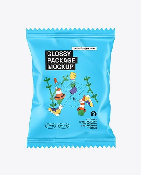 Glossy Snack Package Mockup