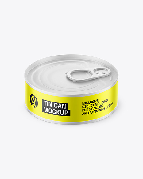Matte Metallic Tin Can Mockup