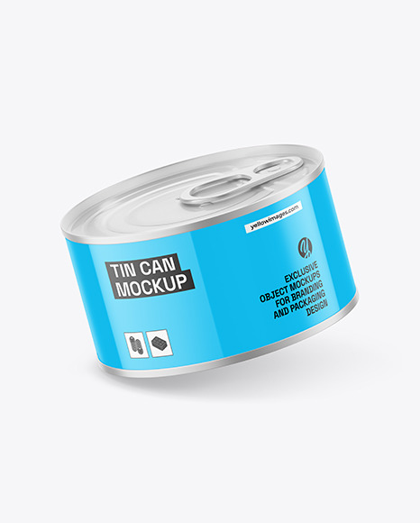 Glossy Tin Can Mockup