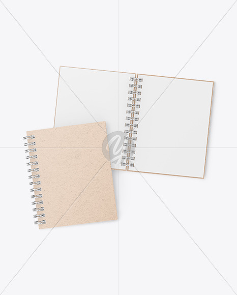 Two Kraft Notebooks Mockup