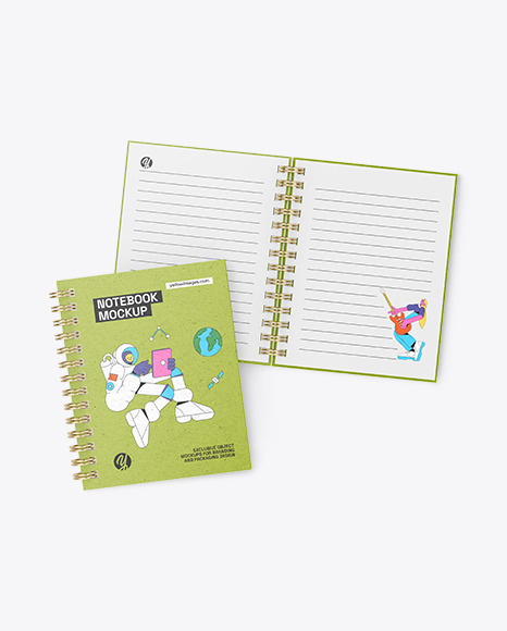 Two Kraft Notebooks Mockup