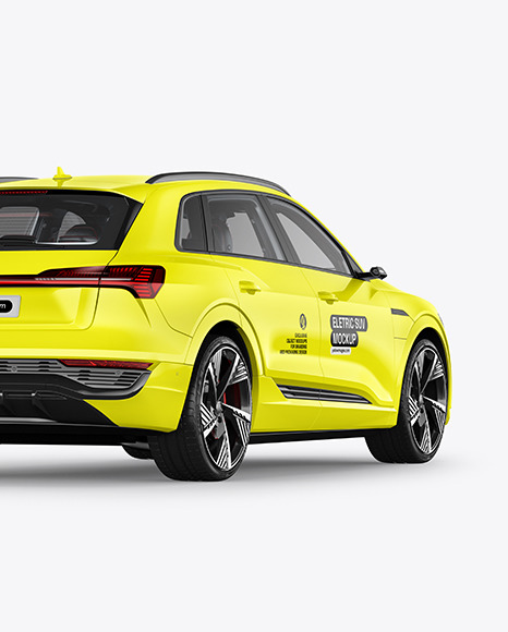 Electric Crossover SUV Mockup - Back Half Side View