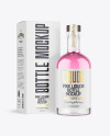Clear Glass Liquor Bottle with Box Mockup