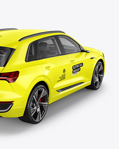 Electric Crossover SUV Mockup - Back Half Side View