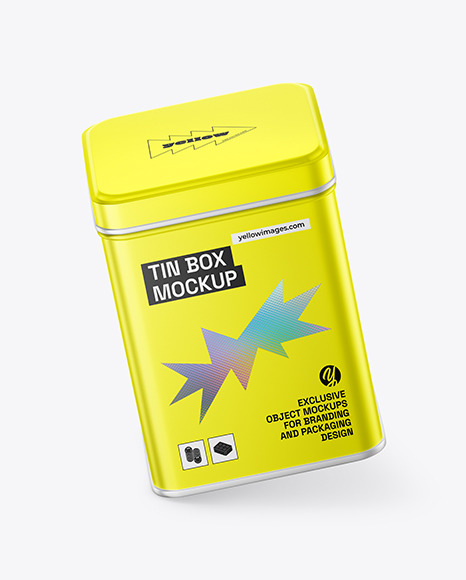 Matte Metallic Tin Box Mockup
