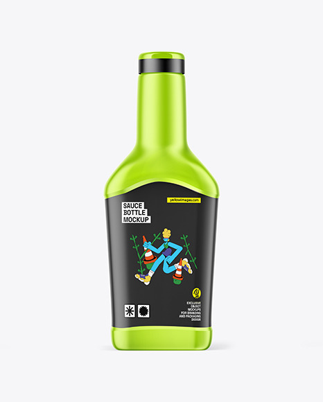 Metallized Sauce Bottle Mockup