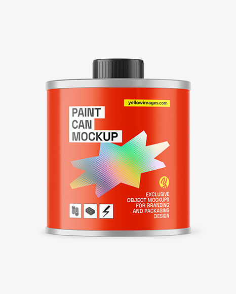 Glossy Paint Can Mockup