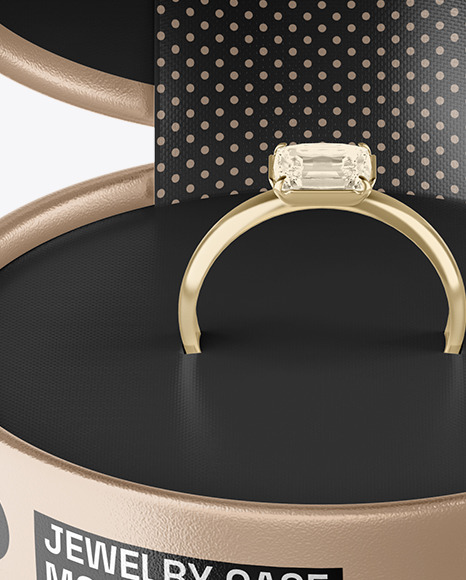 Metallized Jewelry Ring Case Mockup