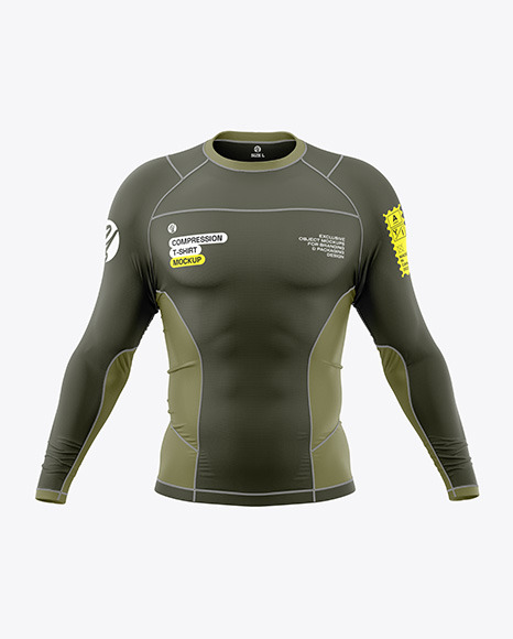 Long Sleeve Compression T-Shirt Mockup - Front View
