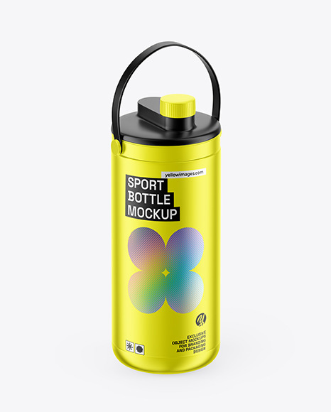 Metallized Sport Bottle Mockup