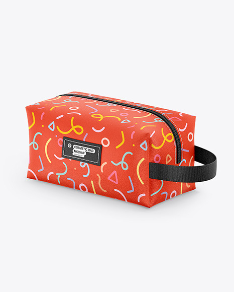 Cosmetic Bag with Zipper Mockup