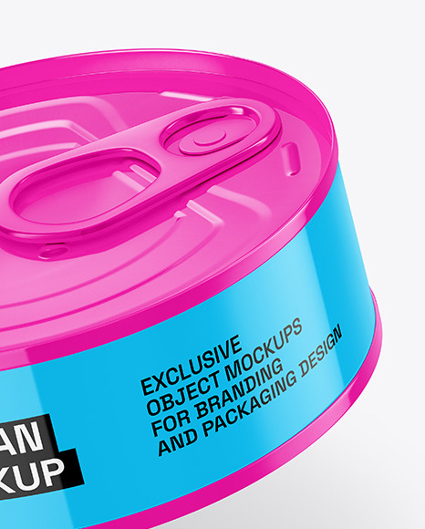 Glossy Tin Can Mockup
