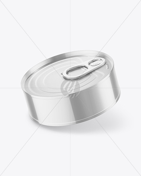 Glossy Metallic Tin Can Mockup