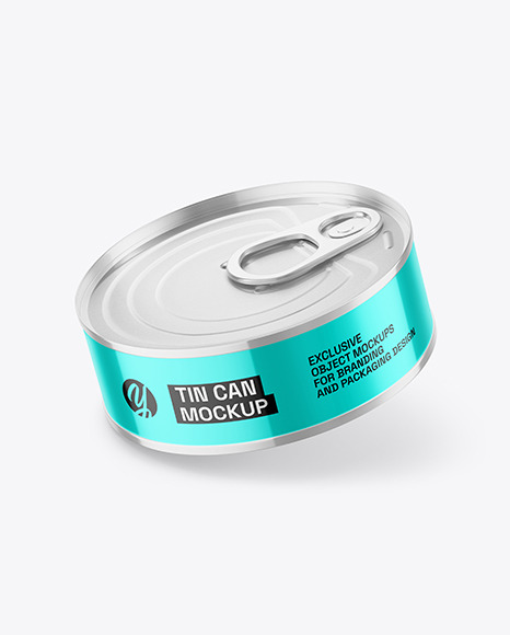 Glossy Metallic Tin Can Mockup