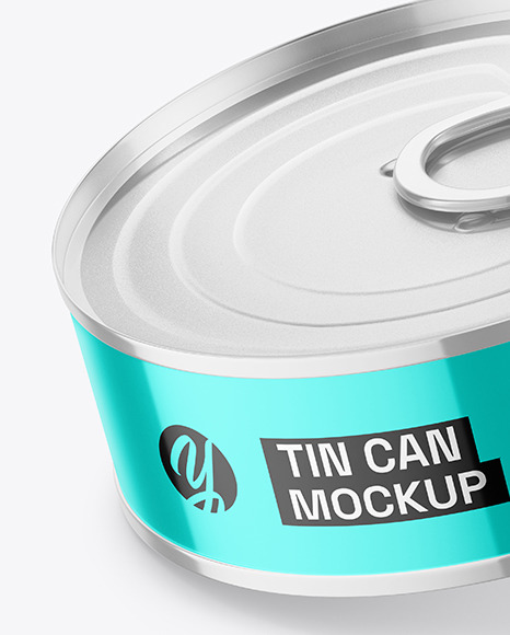 Glossy Metallic Tin Can Mockup