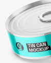 Glossy Metallic Tin Can Mockup