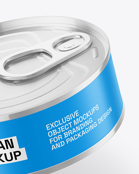 Glossy Metallic Tin Can Mockup