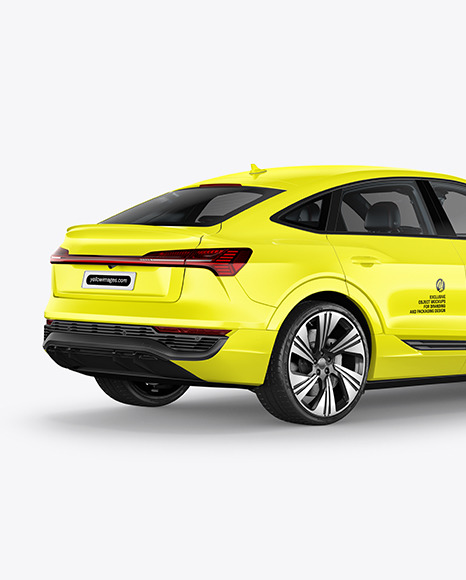 Electric Crossover SUV Mockup - Back Half Side View