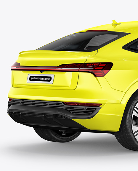 Electric Crossover SUV Mockup - Back Half Side View