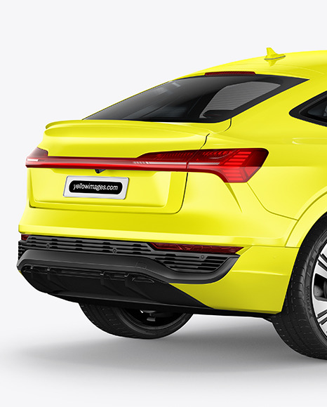 Electric Crossover SUV Mockup - Back Half Side View