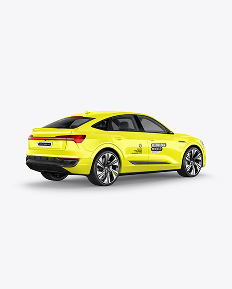 Electric Crossover SUV Mockup - Back Half Side View