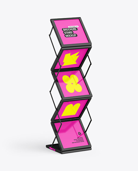 Glossy Brochure Stand Mockup