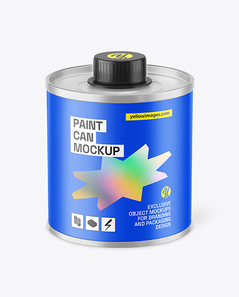 Matte Paint Can Mockup