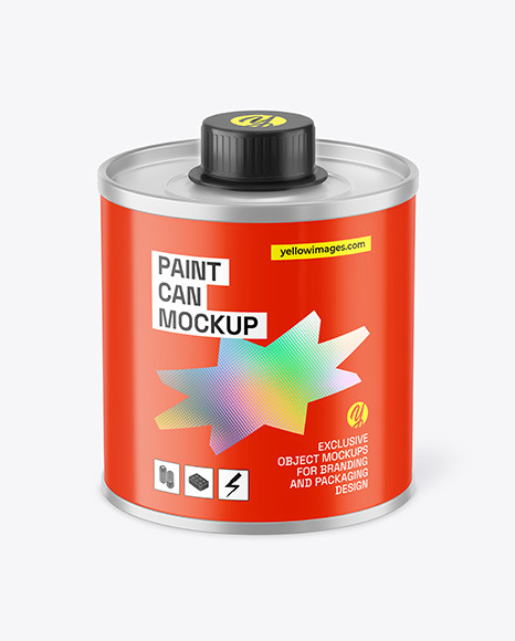Glossy Paint Can Mockup