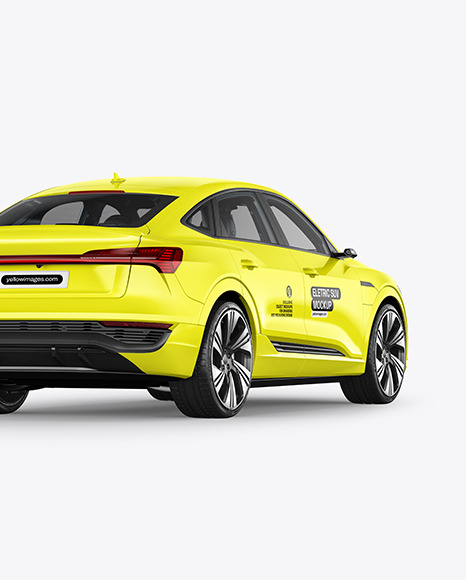 Electric Crossover SUV Mockup - Back Half Side View
