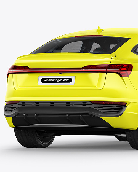Electric Crossover SUV Mockup - Back Half Side View